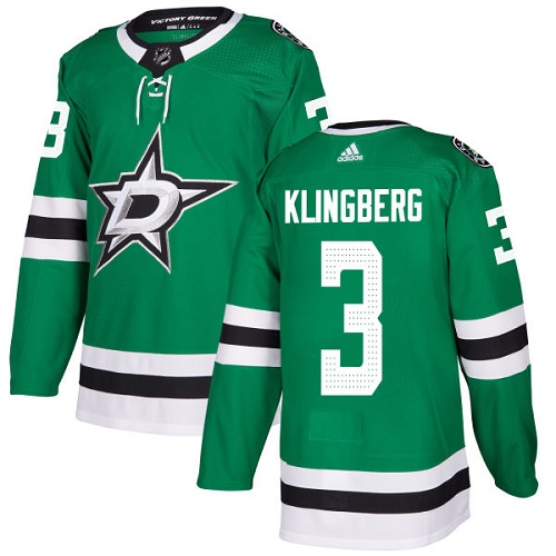 Adidas Men Dallas Stars #3 John Klingberg Green Home Authentic Stitched NHL Jersey